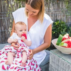 Пелёнка из бамбуковых волокон BabyOno Watermelon + игрушка (120x120 cm), 1 шт. купить в Кишиневе. Фото 2