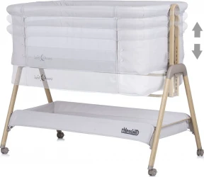 Pătuc Co-sleeper Chipolino Sweet Dreams grey stars/wood + wheels cumpăra în Chișinau. Foto 3