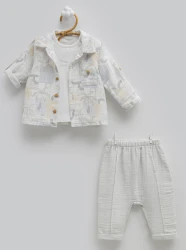Комплект из 3 штук Caramell Free Boy Grey (6-9М) купить в Кишиневе. Фото 1