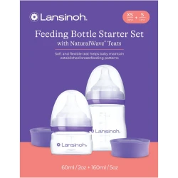 Set de biberoane pentru bebeluși din polipropilenă Lansinoh NaturalWave, 160 ml, 60 ml, 2 buc. cumpăra în Chișinau. Foto 2