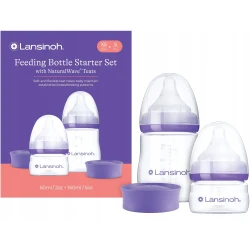 Set de biberoane pentru bebeluși din polipropilenă Lansinoh NaturalWave, 160 ml, 60 ml, 2 buc. cumpăra în Chișinau. Foto 1