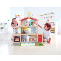 Căsuță pentru păpuși Hape Reședința familiei, din lemn, cu mobilier și 4 păpuși cumpăra în Chișinau. Foto 7