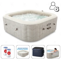 Jacuzzi Intex SPA Chevron Deluxe Square Bubble 193x71 cm, 1098 litri, 6 persoane cumpăra în Chișinau. Foto 1