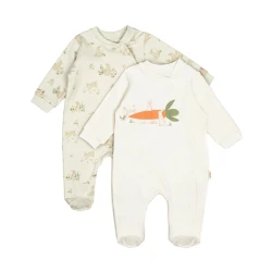 Salopete BabyCosy Rabbit Green & Ivory, 2 buc. (6-9L) cumpăra în Chișinau. Foto 1