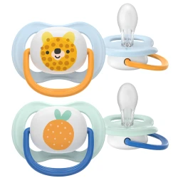 Suzeta ortodontică din silicon Philips Avent Ultra Air Bear & Orange (0-6 luni), 2 buc. cumpăra în Chișinau. Foto 1