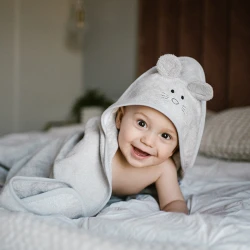 Банное полотенце BabyOno Mouse Grey, 100x100 см купить в Кишиневе. Фото 2