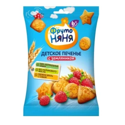 Biscuiți ФрутоНяня din grâu-căpșună (6 luni+), 50 gr cumpăra în Chișinau. Foto 1