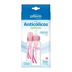 Biberon pentru bebeluși din polipropilenă Dr. Browns Options+ Pink cu gât îngust, 250 ml, 2 buc. cumpăra în Chișinau. Foto 2