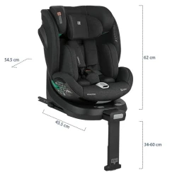 Автокресло 40-150 см (i-Size) Isofix Kikkaboo i-Twist Black, поворотное 360 купить в Кишиневе. Фото 11