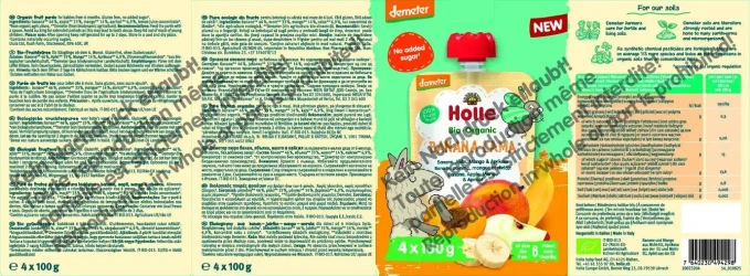 Piure Holle Bio Organic din banana-mar-mango-caise (6 luni+), 4x100 g cumpăra în Chișinau. Foto 2