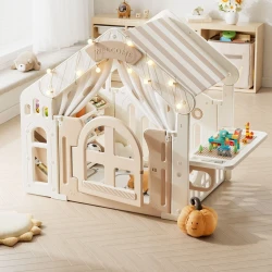 Игровой манеж Moni PlayHouse White & Beige купить в Кишиневе. Фото 2