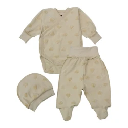 Set din 3 piese Minikin Heart (Inimioare) bej (62 cm) cumpăra în Chișinau. Foto 1