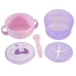 Bol 2 în 1 pentru snackuri cu lingurița U-Grow Elephant Purple&Pink, 380 ml cumpăra în Chișinau. Foto 2