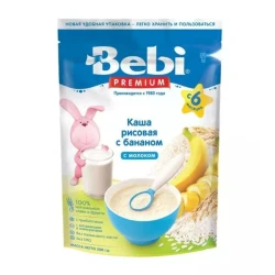  Каша Bebi рисовая с бананом на молоке (6 мес+), 200 гр купить в Кишиневе. Фото 1
