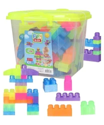 Конструктор Play Toys ведро с неоновыми блоками Play Blox, 83 элемента купить в Кишиневе. Фото 1
