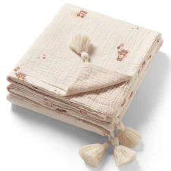 Одеяло с бахромой BabyOno Muslin Beige, 75x100 см купить в Кишиневе