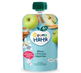 Piure ФрутоНяня Măr cu biscuiți "Charlotte" (6 luni+), 90 gr cumpăra în Chișinau. Foto 1