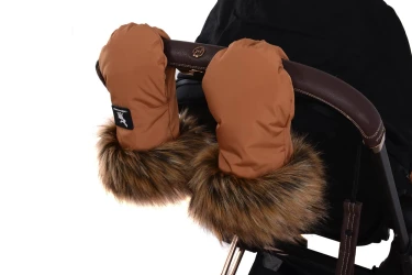 Manusi pentru carucior Cottonmoose Handmuff with Fur Shine Black, 25x14 cm cumpăra în Chișinau. Foto 3