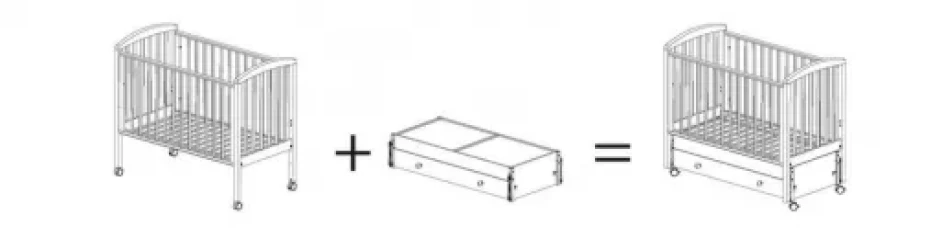 Детская кроватка качалка с ящиком (на колесах) Gandylyan Дени ваниль купить в Кишиневе. Фото 2