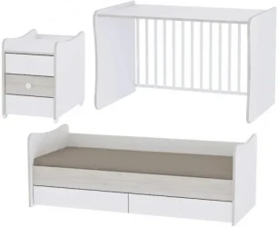 Кроватка детская трансформер Lorelli Maxi Plus New White Vintage Grey купить в Кишиневе. Фото 2