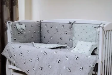 Lenjerie de patut 8 piese PernaMea Baby Panda Turcoaz cumpăra în Chișinau. Foto 2