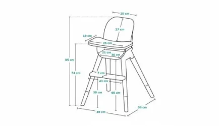 Стульчик для кормления 2 в 1 Lionelo Koen Yellow Grey купить в Кишиневе. Фото 11