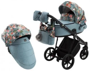 Carucior 2 in 1 Adamex Porto Flowers Blue cumpăra în Chișinau. Foto 9