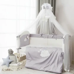 Комплект в кроватку 6 предметов Perina Бамбино Грей купить в Кишиневе. Фото 4