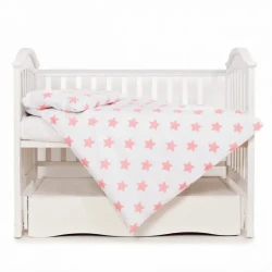 Lenjerie de patut (3 piese) Twins Eco Stars Coral cumpăra în Chișinau. Foto 1