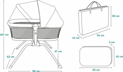 Кроватка Co-sleeper 3 в 1 Lionelo Malin Grey Stone купить в Кишиневе. Фото 11