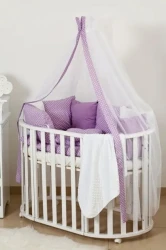 Комплект в кроватку (8 элементов) Twins Dolce Горошки Violet купить в Кишиневе. Фото 1