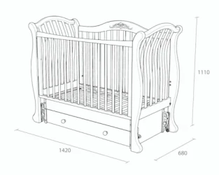 Patuc pe balansoar cu sertar Gandylyan Gabriela Lux alb cumpăra în Chișinau. Foto 3