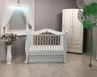 Patuc pe balansoar cu sertar Gandylyan Gabriela Lux Plus alb cumpăra în Chișinau. Foto 2