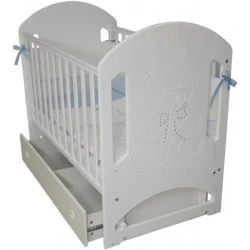 Детская кроватка на маятнике с ящиком Veres ЛД8 Мишка со стразами белый купить в Кишиневе. Фото 5