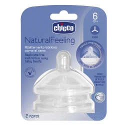 Tetina din silicon Chicco NaturalFeeling Food Flow pentru cereale (6 luni +), 2 buc. cumpăra în Chișinau. Foto 1