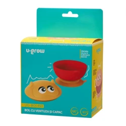 Миска с присоской и крышкой U-Grow Monster Red&Yellow, 450 мл купить в Кишиневе. Фото 4