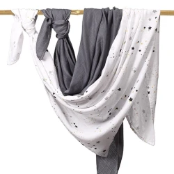 Pelinci din fibre de bambus și muselină BabyOno Dark grey (120x120 cm), 2 buc cumpăra în Chișinau. Foto 3