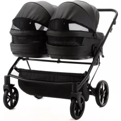 Коляска для двойни 3 в 1 Adamex Leo Duo Deluxe Black купить в Кишиневе. Фото 2