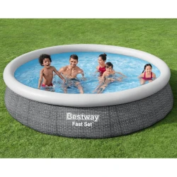 Bazin pentru copii Bestway Fast Set Grey + pompă de filtrare 1249 l/h, 5377 litri cumpăra în Chișinau. Foto 3