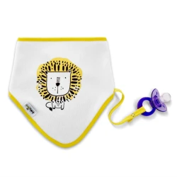 Хлопковый слюнявчик BabyJem Lion Yellow купить в Кишиневе. Фото 2