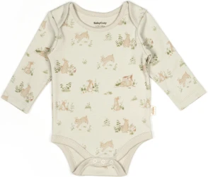 Боди с длинным рукавом BabyCosy Rabbit 2 Ecru & Soft Green, 2 шт. (6-9М) купить в Кишиневе. Фото 2