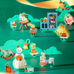 Puzzle 3D muzical rotativ de Crăciun Mideer Atelierul lui Moș Crăciun, 10 elemente cumpăra în Chișinau. Foto 4