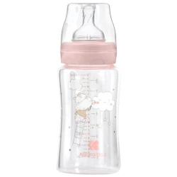 Biberon pentru bebeluși din sticlă Kikkaboo Hippo Dreams Pink, 240 ml cumpăra în Chișinau. Foto 1
