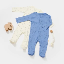 Комбинезоны BabyCosy Modal Ivory & Blue, 2 шт. (6-9М) купить в Кишиневе. Фото 2