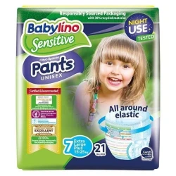 Подгузники-трусики Babylino Sensitive Pants №7 (15-25 кг), 21 шт. купить в Кишиневе. Фото 1