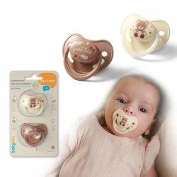 Suzeta anatomică din silicon BabyOno Night & Day Creamy & Caramel (0-6 luni), 2 buc. cumpăra în Chișinau. Foto 2