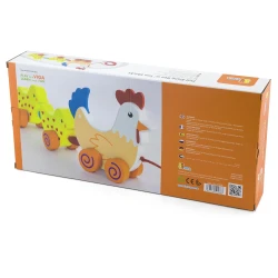 Игрушка-каталка Viga Курица с двумя цыплятами купить в Кишиневе. Фото 5