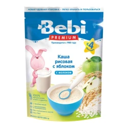 Каша Bebi рисовая с яблоками на молоке (4 мес+), 200 гр купить в Кишиневе. Фото 1