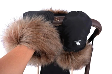Manusi pentru carucior Cottonmoose Handmuff with Fur Shine Black, 25x14 cm cumpăra în Chișinau. Foto 8