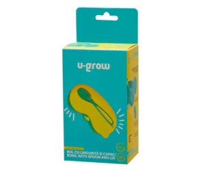 Миска с ложкой и крышкой U-grow Blue&Yellow, 270 мл купить в Кишиневе. Фото 4